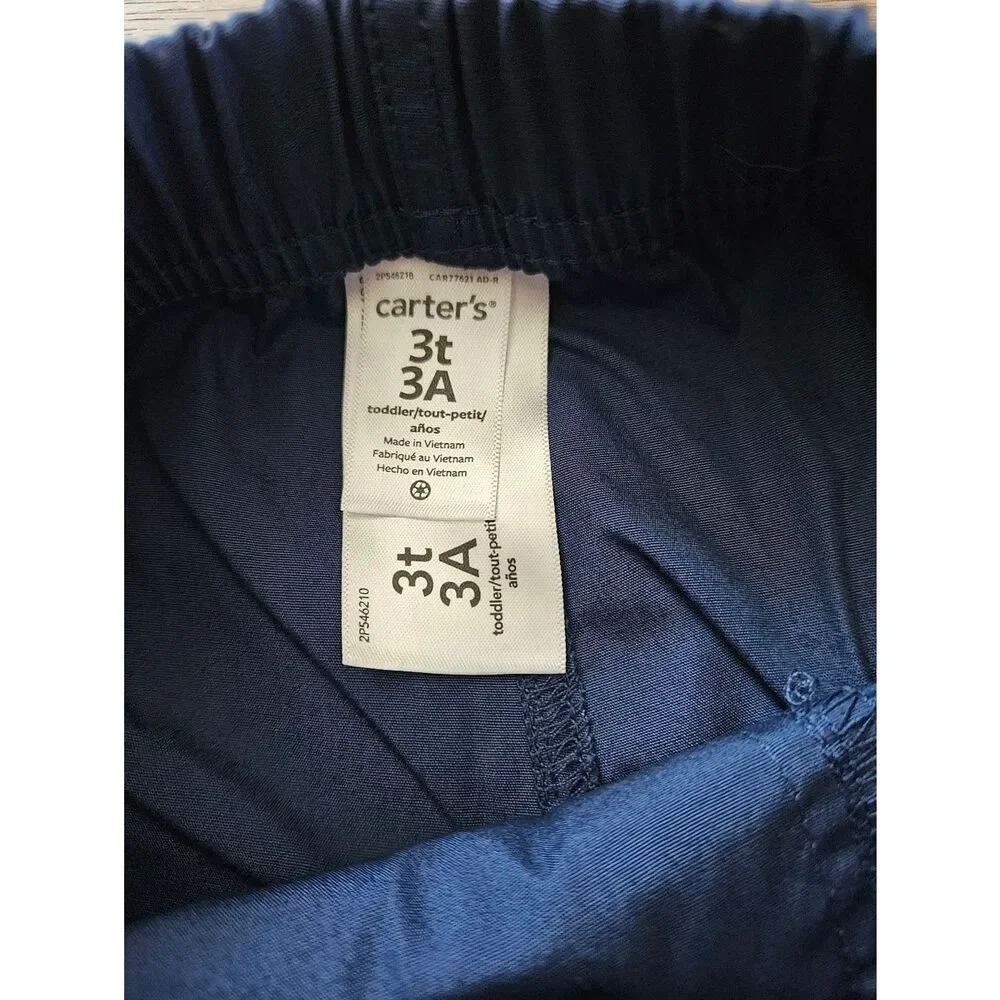 Carter's Boys Navy Elastic-Waist Casual Pants Size 3T